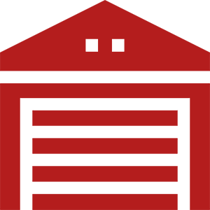 Red and black garage icon design.